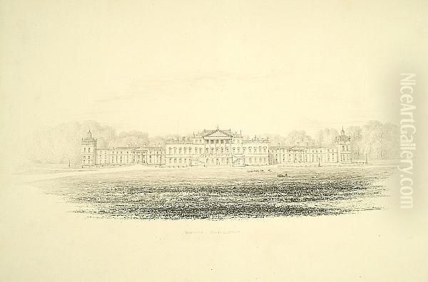 'views Of Wentworth House, The Park And Adjacent Scenery', Two Folio Sized Volumes Of Drawings Of The Areas Near Wentworth Oil Painting by William Cowen