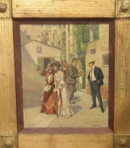 Americans Abroad Oil Painting by Charles Brinton Cox