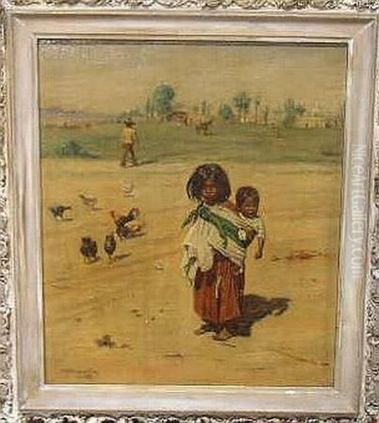 Mexican Children Oil Painting by Charles Brinton Cox