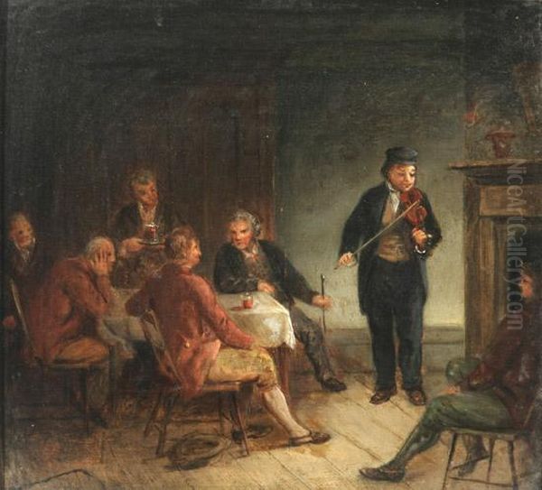 The Fiddler Oil Painting by Jacob Cox