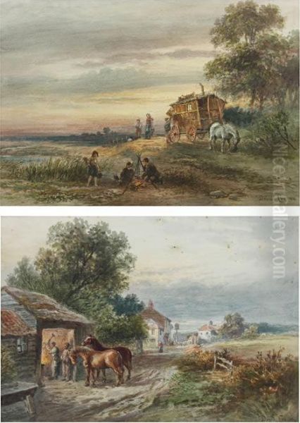 Gypsy Encampment Oil Painting by David Cox Snr.