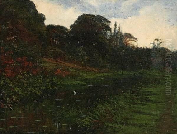 California Garden At Dusk Oil Painting by Walter I. Cox