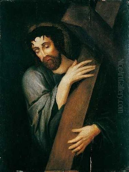 Kreuztragender Christus. Oil Painting by Michiel Van Coxcie