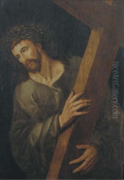 Christ Carrying The Cross Oil Painting by Michiel Ii Coxie