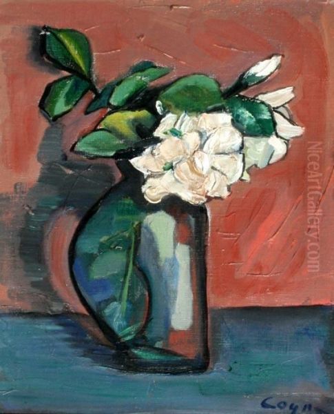 Gardenias In A Vase Oil Painting by Sarah Elizabeth Coyne