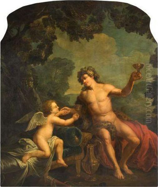 Bacchus Et L'amour Oil Painting by Antoine Coypel