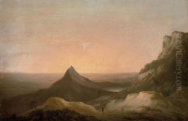 A View Of Cader Idris, Snowdonia, North Wales, At Sunset Oil Painting by Alexander Cozens