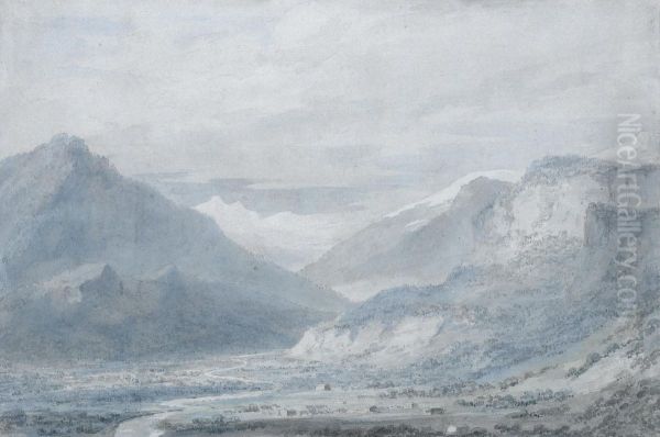 The Lesser Valley Of Ober-hasli, Upper Part From The North,switzerland Oil Painting by John Robert Cozens