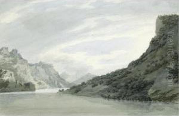 On The Arve, Near Sallanches In Savoy Oil Painting by John Robert Cozens