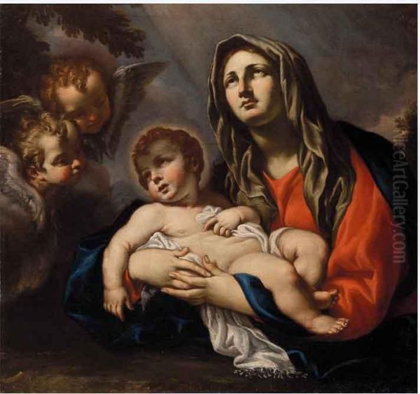 Madonna Con Il Bambino Oil Painting by Francesco Cozza