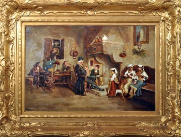 I Racconti Del Frate Oil Painting by Ciro Cozzolino