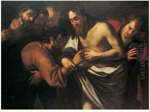 L'incredulite De Saint Thomas Oil Painting by Wouter Pietersz. Ii Crabeth