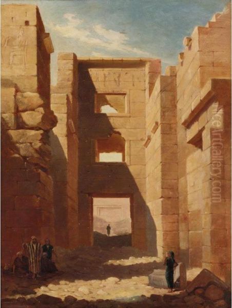 Palace Of Ramses The The Third Oil Painting by John Dibblee Crace