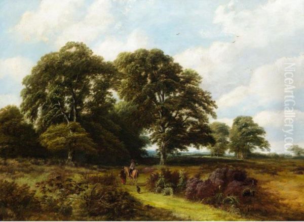 View Of Sutton Common Oil Painting by Thomas C. Cracknell