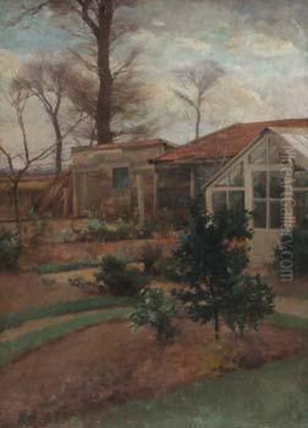 Garden Scene Oil Painting by Percy Robert Craft