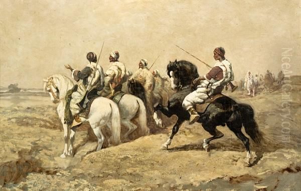 Men On Horseback Oil Painting by Charles Craig