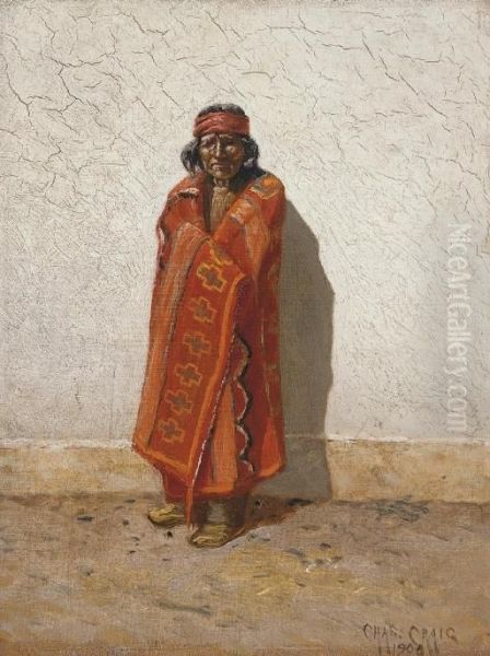 Standing Indian Oil Painting by Charles Craig