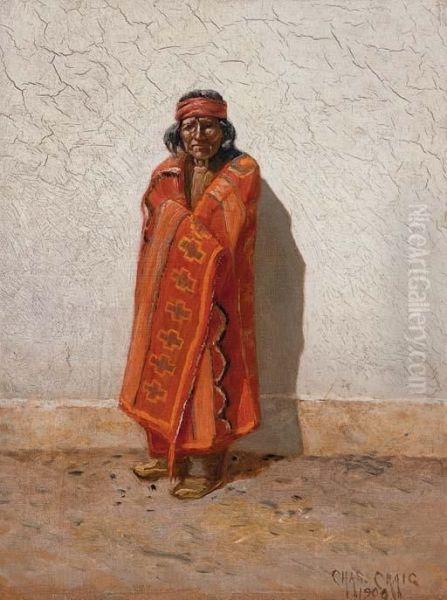 Standing Indian Oil Painting by Charles Craig