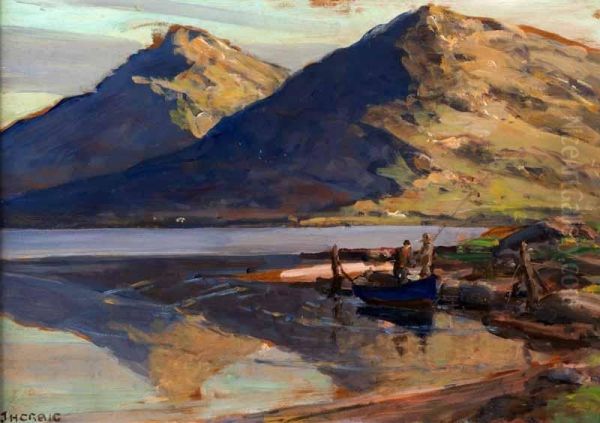 Fishing 
 Killary Bay Oil Painting by James Humbert Craig