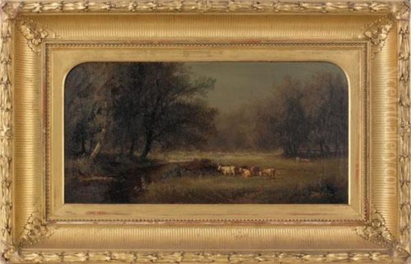 Landscape With Cows Oil Painting by Thomas Bigelow Craig