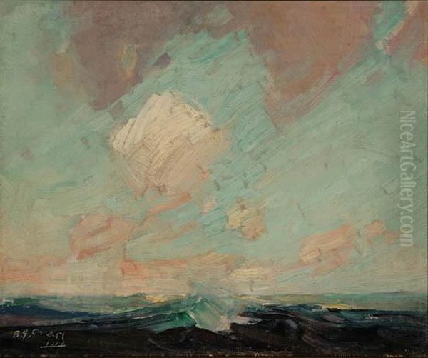 Study Of Clouds And Sea Oil Painting by Allen Gilbert Cram