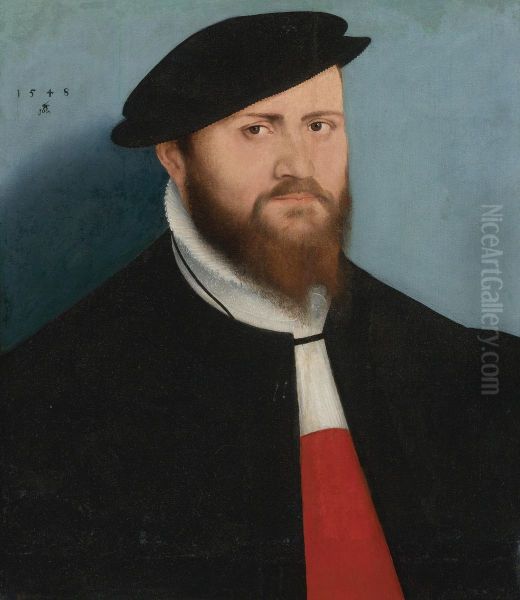 Portrait Of A Man In A Hat Oil Painting by Lucas The Younger Cranach