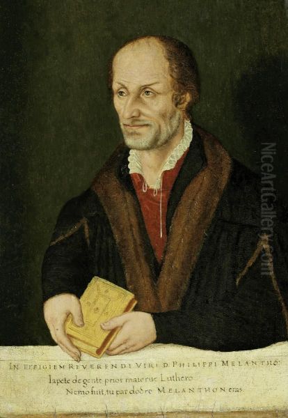 Portrait Of Philipp Melanchthon Oil Painting by Lucas The Younger Cranach