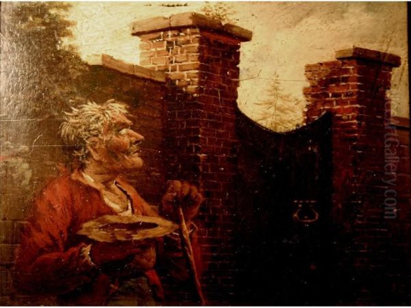 Beggar By A Gate Oil Painting by John Cranch