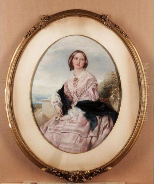 Portrait Of A Young Girl, Thought To Be Miss Nightingale Of Ludlow Oil Painting by Thomas Crane