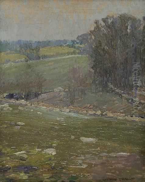 Landscape Of Pastures Oil Painting by Wilbur Crane