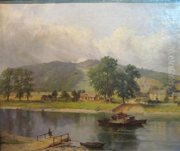 Caputh Ferry Oil Painting by James Hall Cranstoun