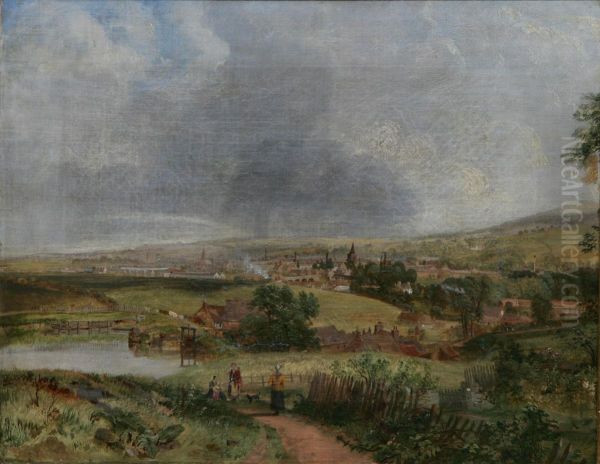 Provinsiell Stadsvy Oil Painting by James Hall Cranstoun