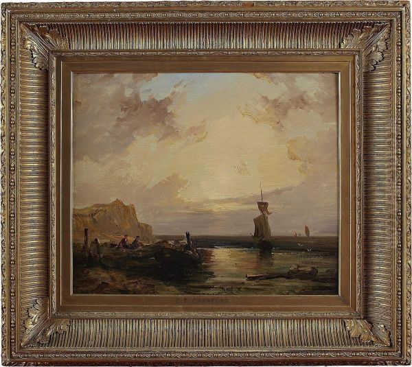 Beach Scene, East Coast Oil Painting by Edmund Thornton Crawford