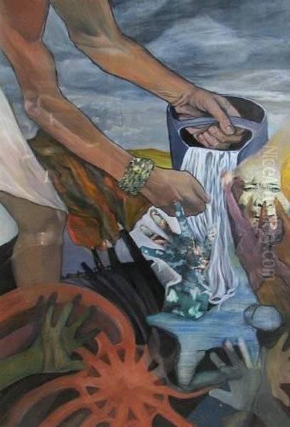 Untitled (washing Hands) Oil Painting by James Coutts Crawford