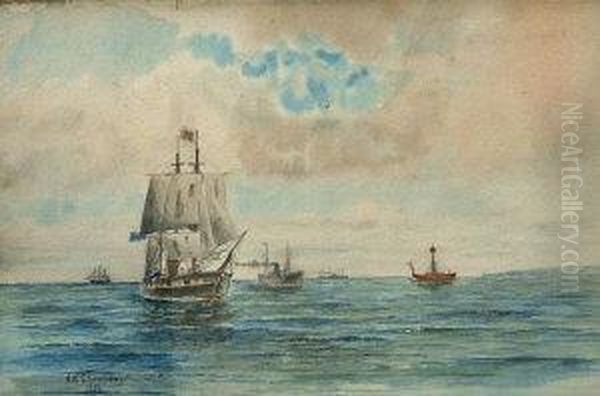 Maritime Scene Oil Painting by Alexander William Crawford Lindsay