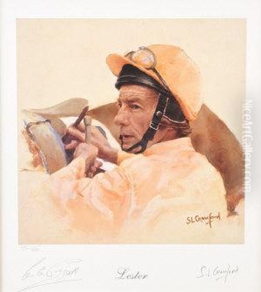 Lester Pigott Oil Painting by Susan F. Crawford