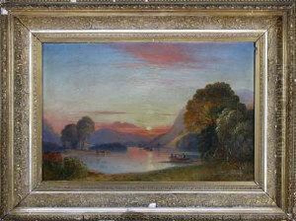 Rydal Lake Oil Painting by William Crawhall