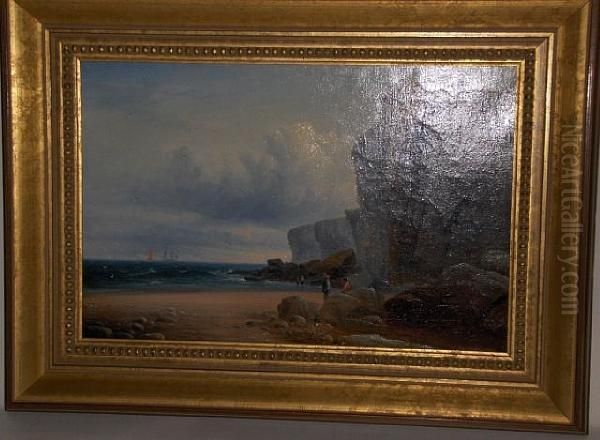 Northumbrian Coastal View Oil Painting by William Crawhall