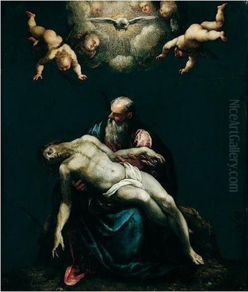 The Holy Trinity Oil Painting by Sante Creara