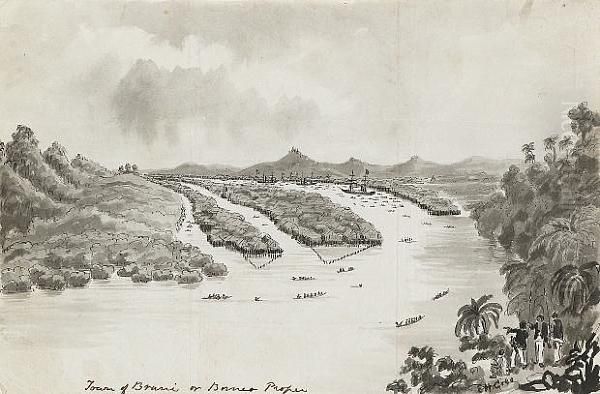 The Town Of Brunei Oil Painting by Edward Hodges Cree