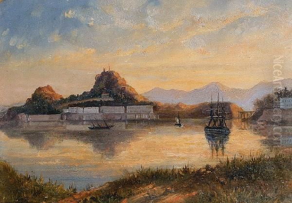 Corfu Oil Painting by Gerard Antoine Crehay