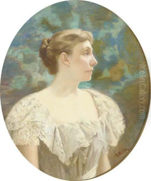 Portrait Of Mary Louisa Halsted Oil Painting by Richard Creifelds