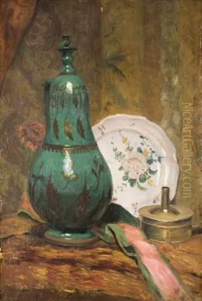 Nature Morte A L'assiette Oil Painting by Edouard Cremieux