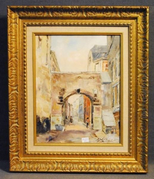 Vieille Porte A Namur Oil Painting by Louis Joseph Desire Crepin