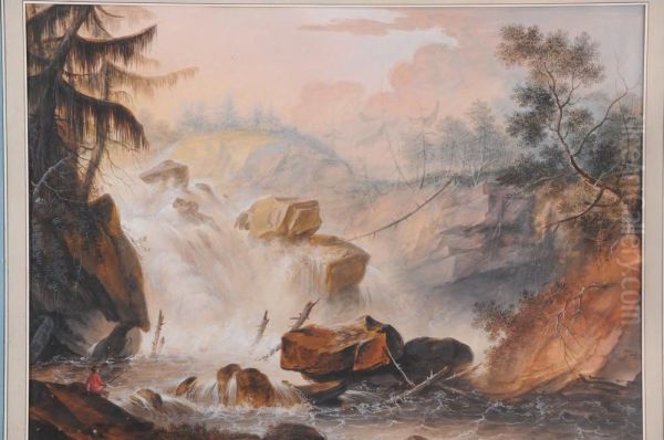 Paysage Lacustre Oil Painting by Louis-Philippe Crepin