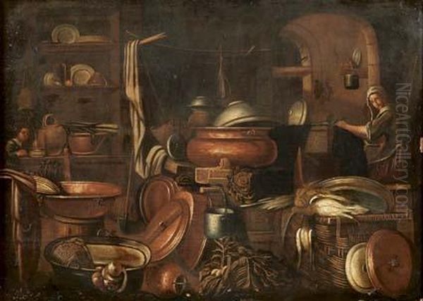 Interno Di Cucina Oil Painting by Antonio Crespi