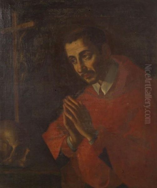 San Carlo Borromeo In Preghiera Oil Painting by Giovanni Battista Crespi Il Cerano