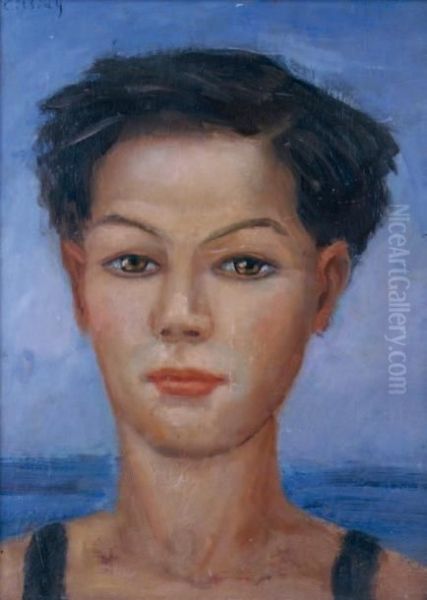 Portrait De Jeune Garcon Oil Painting by Marguerite Crissay