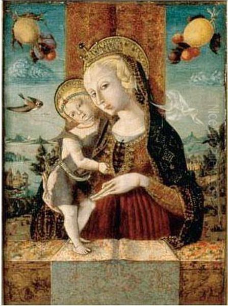 The Madonna And Child With A Goldfinch Oil Painting by Carlo Crivelli