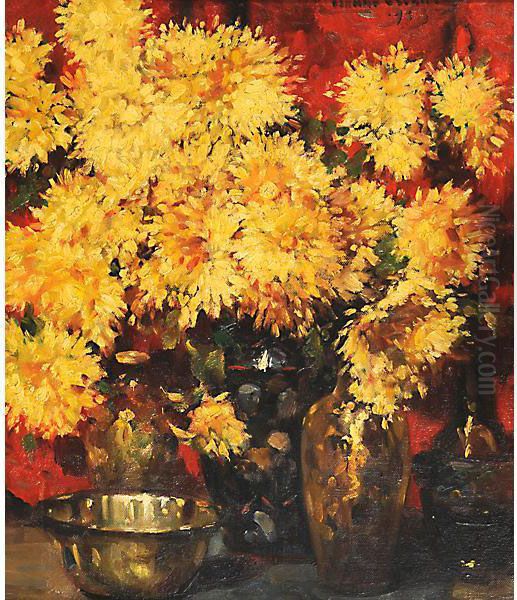 Vaso Di Fiori Oil Painting by Bruno Croatto